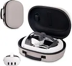 Organizer features improved double zippers and hand-stitched leather carrying handles, lightweight and portable design, take it with you anytime, anywhere, and carry your belongings with ease (This product only includes the case, no VR machine included)
